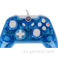 Gamepad con cable azul transparente para controlador Xbox One